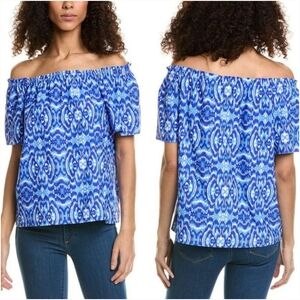 Jude Connally, New, Georgia Spring Vibes Colbalt Off Shoulder Top, Size Small